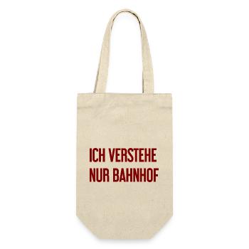 Ich verstehe nur Bahnhof - Geschenkbeutel für Flaschen - Natur - Vorne