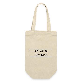 Coordinates Kreis 12 Zurich Minimalist - Gift Bag for Bottles - nature - Front
