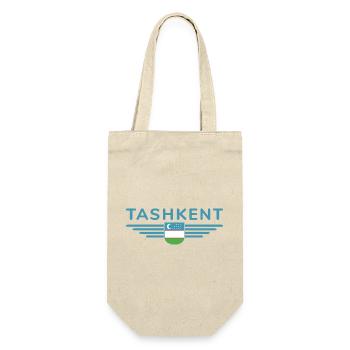 Taschkent T-Shirt – Usbekistans Herz - Geschenkbeutel für Flaschen - Natur - Vorne