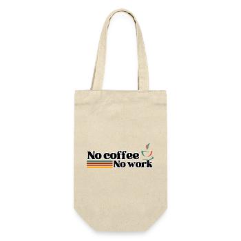 No coffee No work – Vintage retro coffee shop - Gift Bag for Bottles - nature - Front