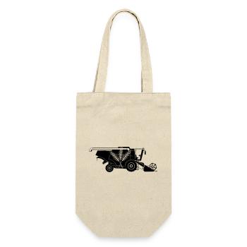 Combine Harvester with Three Grain Stalks Logo - Gift Bag for Bottles - nature - Front