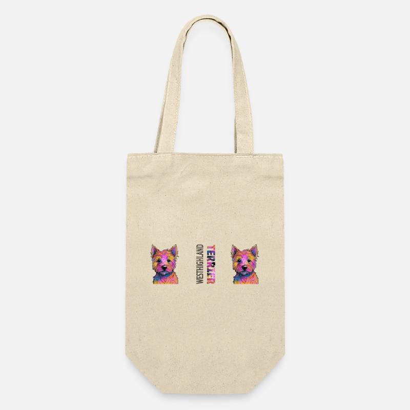 West Highland Terrier - Geschenkbeutel für Flaschen - Natur