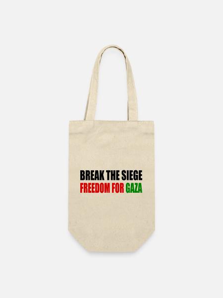 break the siege freedom for gaza - Geschenkbeutel für Flaschen - Natur
