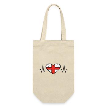 England Flag Heartbeat Line English Pride Design - Gift Bag for Bottles - nature - Front