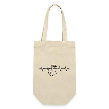 Aargauer White Socks Aargau ECG Heartbeat - Gift Bag for Bottles - nature - Front