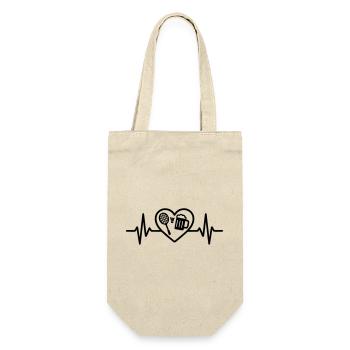 Heart Badminton Beer - Gift Bag for Bottles - nature - Front