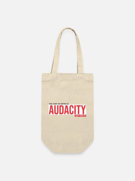 Audacity Mut zum Sprung - Geschenkbeutel für Flaschen - Natur