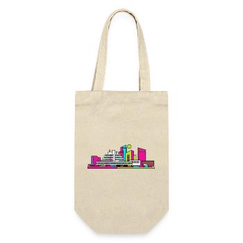 Cumbernauld City Skyline Moderne Linienzeichnung - Geschenkbeutel für Flaschen - Natur - Vorne