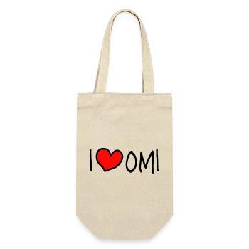 Ich liebe Oma  - Geschenkbeutel für Flaschen - Natur - Vorne