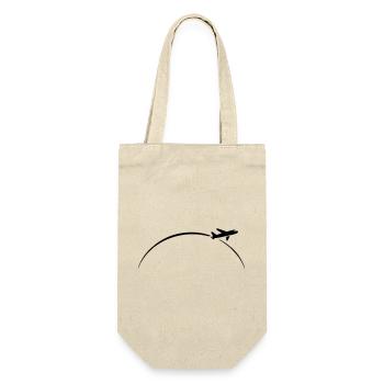 flugzeug - Geschenkbeutel für Flaschen - Natur - Vorne