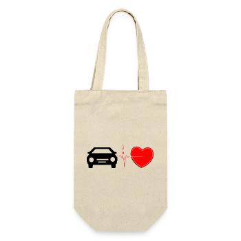 Car Heartbeat Lifeline – Automobil-Leidenschaft Kunst - Geschenkbeutel für Flaschen - Natur - Vorne