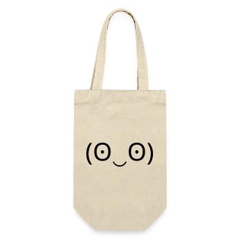 Émoticône stupéfait (ʘ‿ʘ) grands yeux - Sac à bouteille - nature - Devant