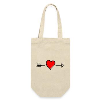 Heart contrast on black - Gift Bag for Bottles - nature - Front