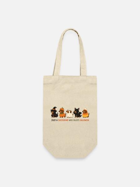 Dackel-Halloween-Crew - Geschenkbeutel für Flaschen - Natur