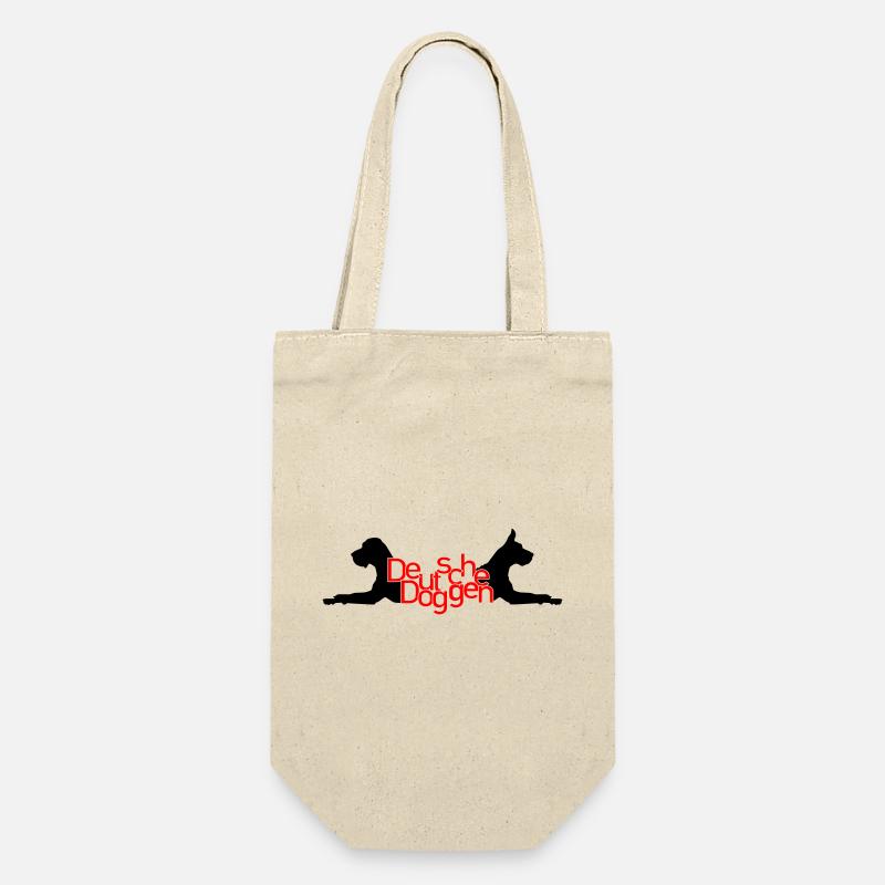 Deutsche Doggen - T / P - Geschenkbeutel für Flaschen - Natur