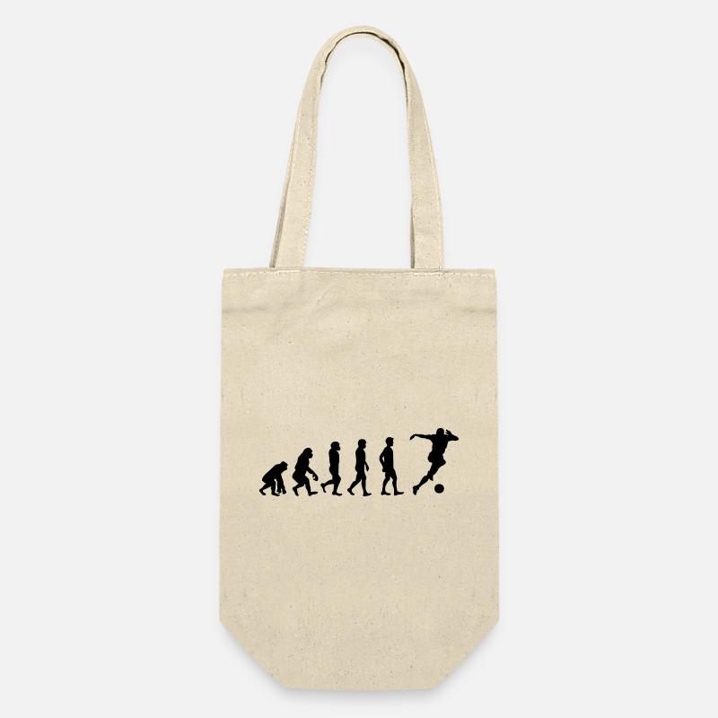 Fussballer Evolution - Geschenkbeutel für Flaschen - Natur