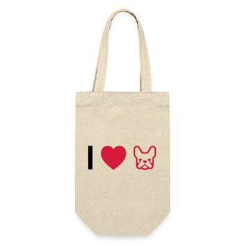 French Bulldog - Geschenkbeutel für Flaschen - Natur - Vorne