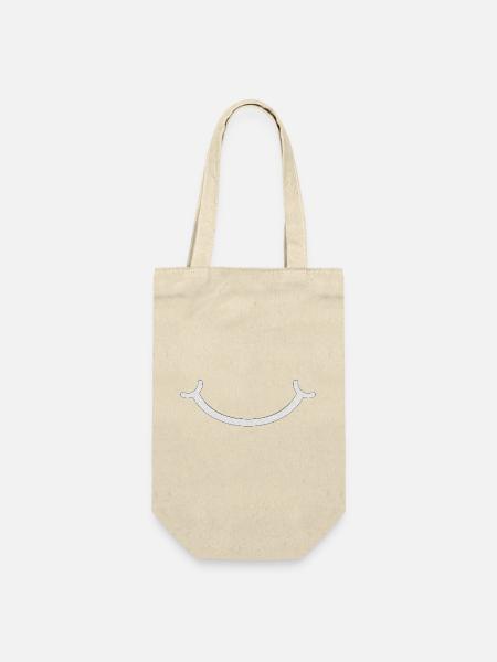 Lächeln [weiß abgeschnitten] - Geschenkbeutel für Flaschen - Natur