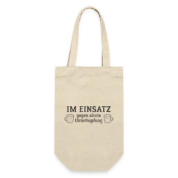 Im Einsatz gegen akute Unterhopfung - Geschenkbeutel für Flaschen - Natur - Vorne