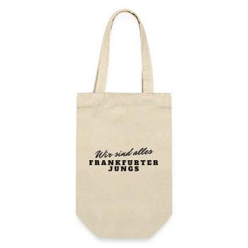 Frankfurter Jungs Pride Typo Design - Geschenkbeutel für Flaschen - Natur - Vorne