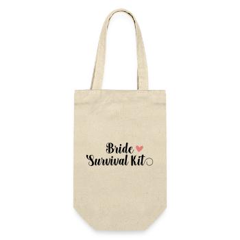Bride Survival Kit! Customizable - Gift Bag for Bottles - nature - Front