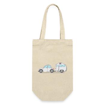 Car with caravan grey - Gift Bag for Bottles - nature - Front
