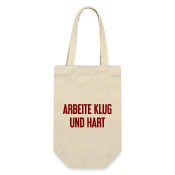 Work Smart And Hard – Success Motto For Doers - Gift Bag for Bottles - nature - Front