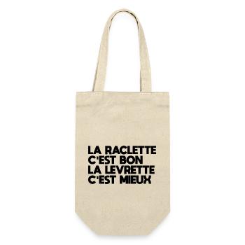 Raclette ist gut, ist besser - Geschenkbeutel für Flaschen - Natur - Vorne
