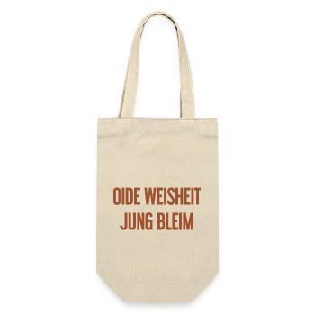 Oide Weisheit, jung bleim – Bavarian saying - Gift Bag for Bottles - nature - Front