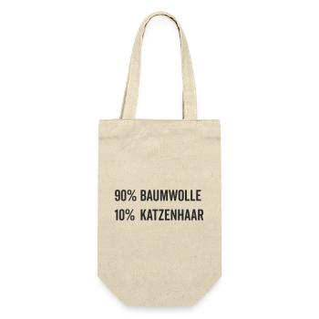 Baumwolle Katzenhaar Geschenk Katzenfreund - Geschenkbeutel für Flaschen - Natur - Vorne