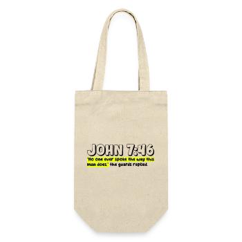 John 7:46 | Bible Quote - Gift Bag for Bottles - nature - Front