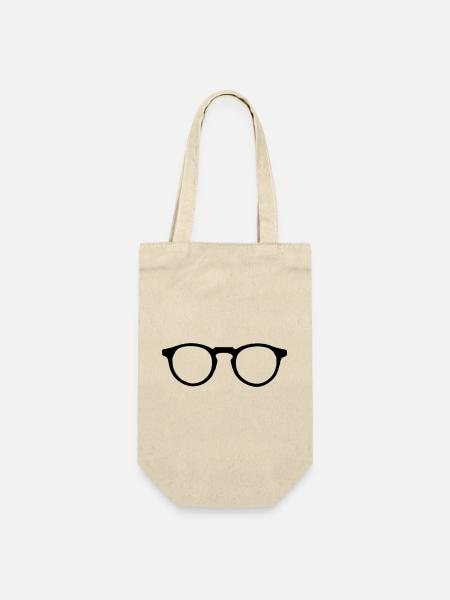Brille - Geschenkbeutel für Flaschen - Natur