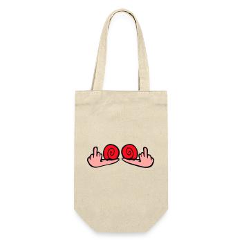 Snail Middle Finger Insult Wanker Fuck You - Gift Bag for Bottles - nature - Front
