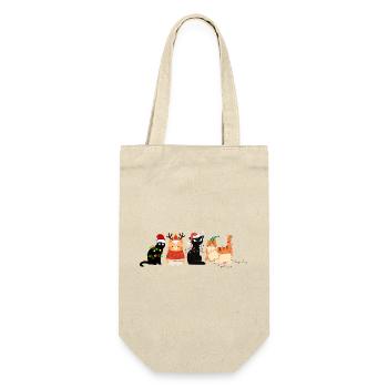 cat in christmas - Gift Bag for Bottles - nature - Front