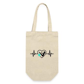 Pilates Heart Woman Silhouette Fitness Training - Gift Bag for Bottles - nature - Front