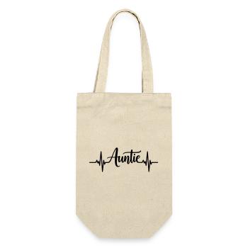 Auntie Heartbeat – Aunt Gift - Gift Bag for Bottles - nature - Front