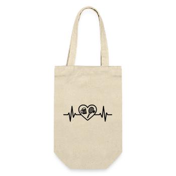 Heart Tennis Beer - Gift Bag for Bottles - nature - Front