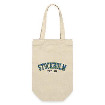 Stockholm gegründet 1976 - Geschenkbeutel für Flaschen - Natur - Vorne