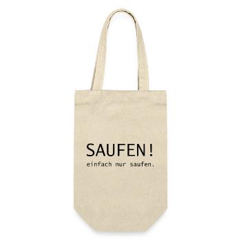 saufen! einfach nur saufen - Geschenkbeutel für Flaschen - Natur - Vorne