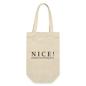 NICE! Einfach nur richtig nice. - Geschenkbeutel für Flaschen - Natur - Vorne