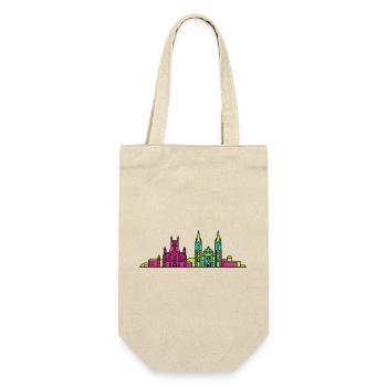 Paisley City Skyline Abbey Moderne Linienkunst - Geschenkbeutel für Flaschen - Natur - Vorne