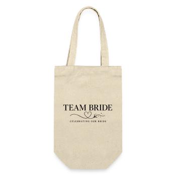 Team Bride Heart Design – Bachelor Party Bride Crew Outfit - Gift Bag for Bottles - nature - Front