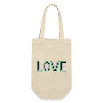 Rétro vert noir bleu score de tennis amour - Sac à bouteille - nature - Devant