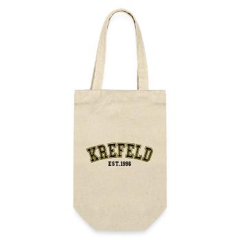 Krefeld gegründet 1996 - Geschenkbeutel für Flaschen - Natur - Vorne