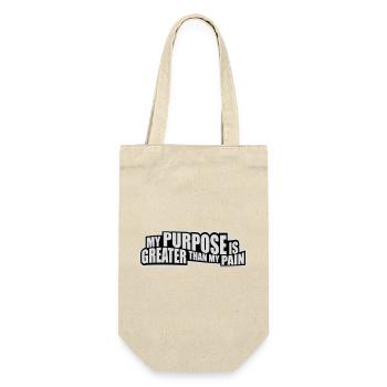 Mon but est plus grand que ma douleur, ce qui signifie le logo des guillemets - Sac à bouteille - nature - Devant