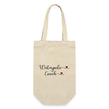 Waterpolo Coach with a Heart Design - Gift Bag for Bottles - nature - Front