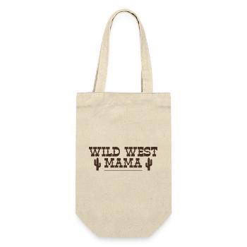 Mama Geschenk Wild West Country Western - Geschenkbeutel für Flaschen - Natur - Vorne