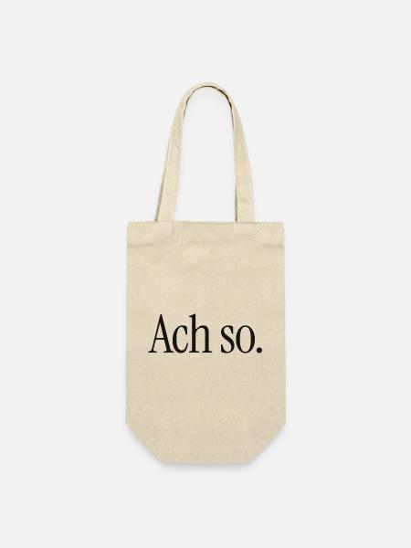 Ach so. | Reduzierter Typografie-Spruch - Geschenkbeutel für Flaschen - Natur