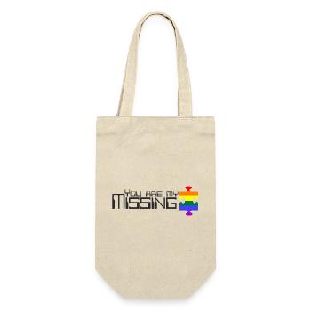 Du bist mein fehlendes Puzzleteil [Regenbogen] - Geschenkbeutel für Flaschen - Natur - Vorne