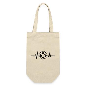 Handball Pulsschlag – Ball im Herzrhythmus - Geschenkbeutel für Flaschen - Natur - Vorne